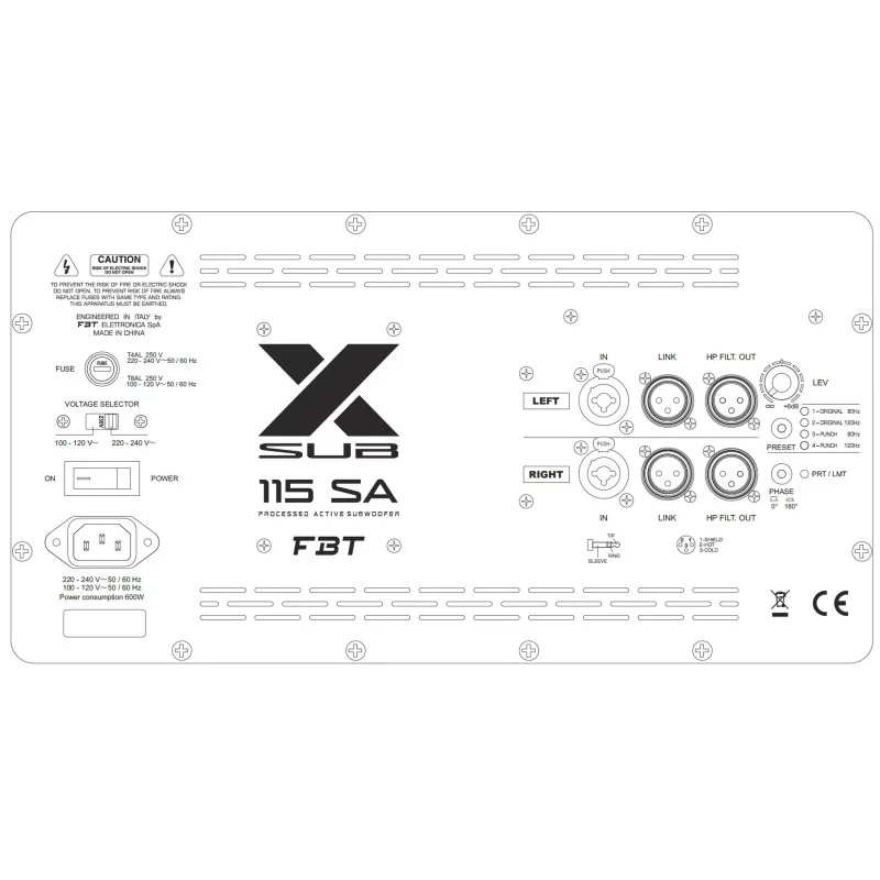 FBT X-SUB 115SA - Caisson de basses 15 pouces 1200W