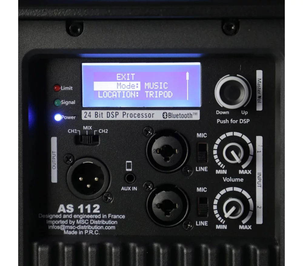 Pack 2 enceintes amplifiées 500 W Bluetooth avec micros et pieds