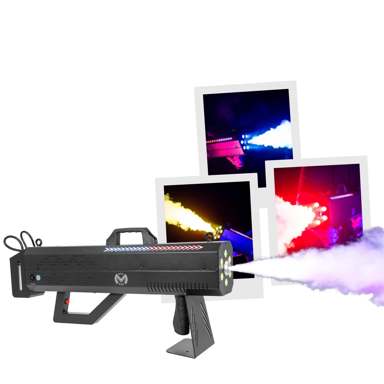 Mac Mah Fog Blaster 1500 RGB – Pack de 2 machines à fumée type gun effet CO₂